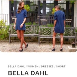 NWT Bella Dahl A-Line Rolled Tab Sleeve Dress, Sz S